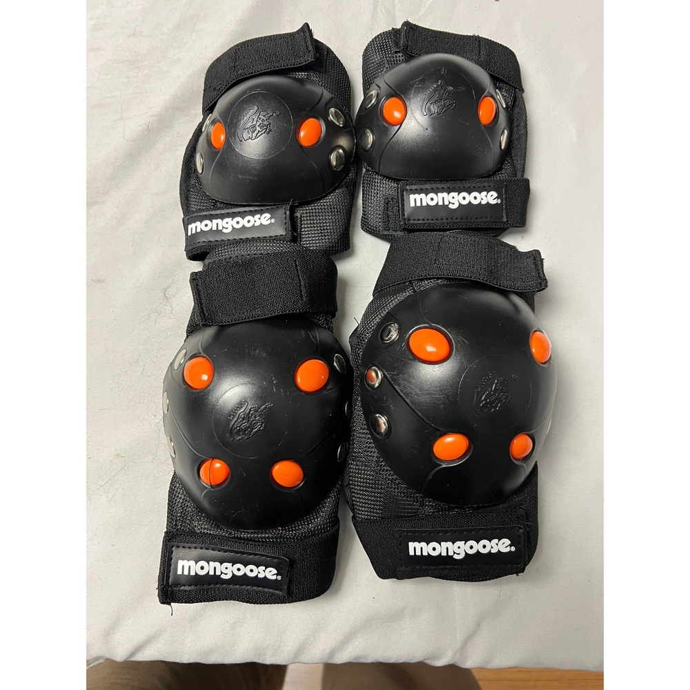 Mongoose Knee and Elbow Pad Sets Black Orange Pink Protective Gear 2‎ Pairs
